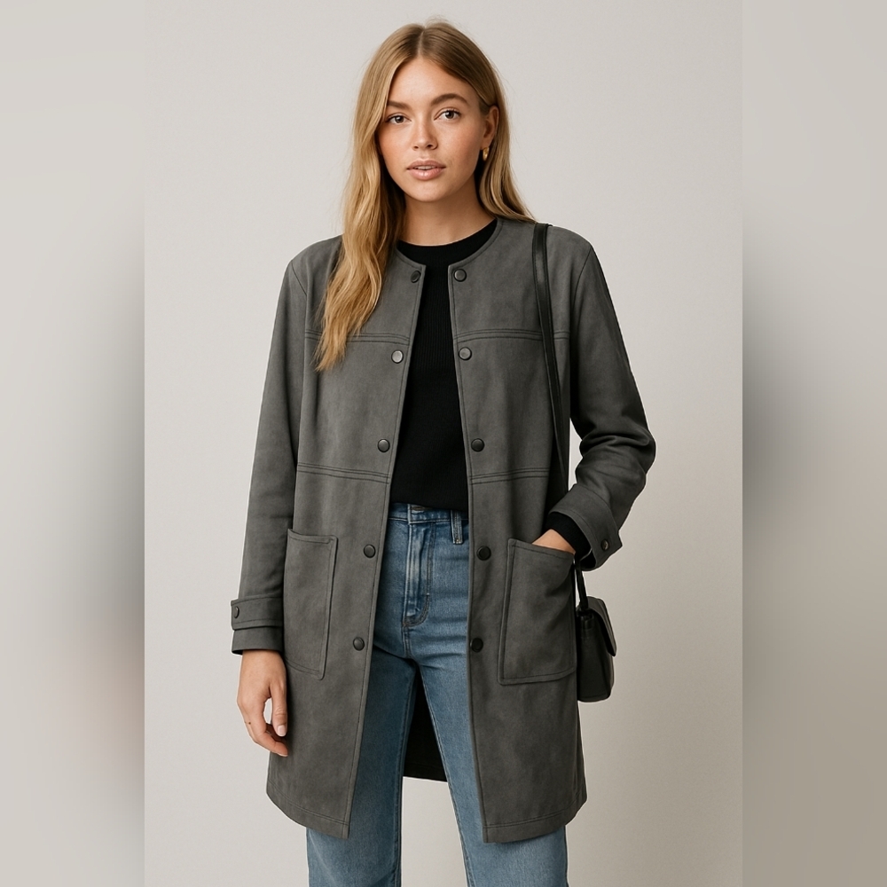 Philosophy Republic Clothing Faux Suede Leather Coat – Size Small